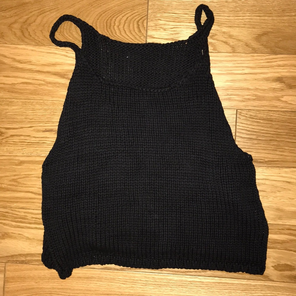 Chan Luu cropped knit top with dropped armholes